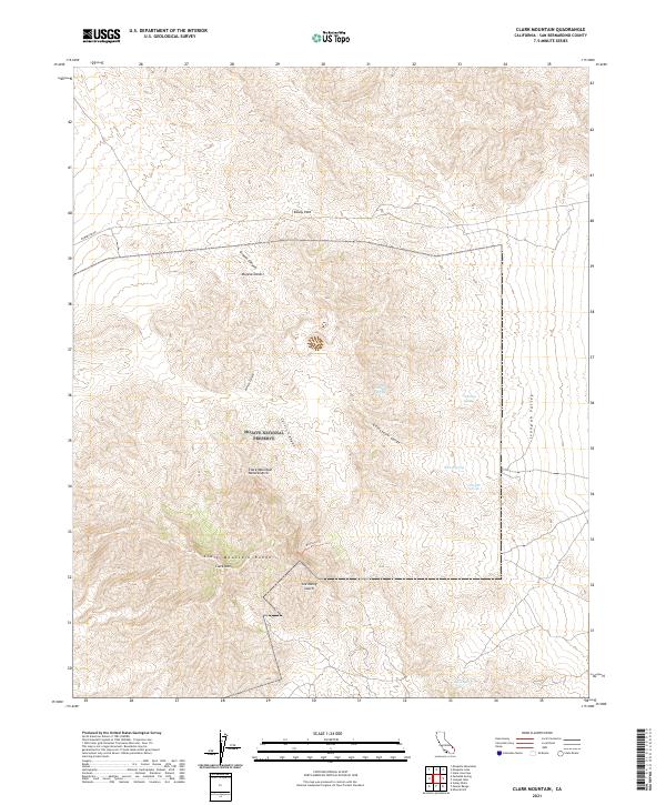 Clark Mountain topographic map thumbnail
