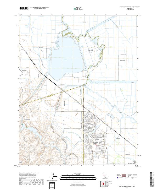 Clifton Court Forebay topographic map thumbnail
