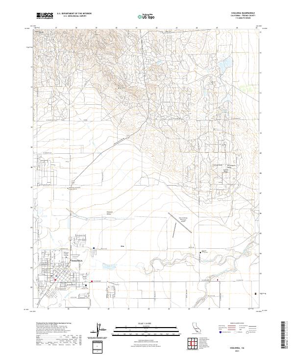 Coalinga 2021 topographic map thumbnail
