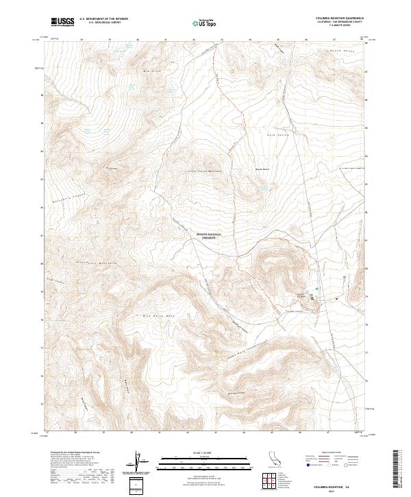 Columbia Mountain topographic map thumbnail