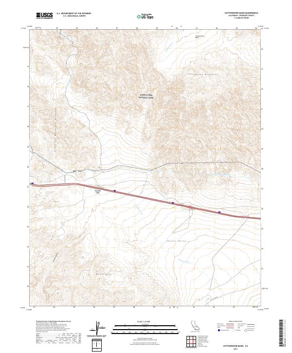 Cottonwood Basin topographic map thumbnail