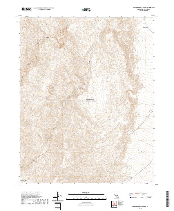 Cottonwood Canyon topographic map thumbnail