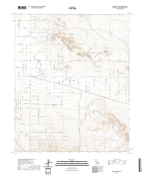 Cougar Buttes topographic map thumbnail