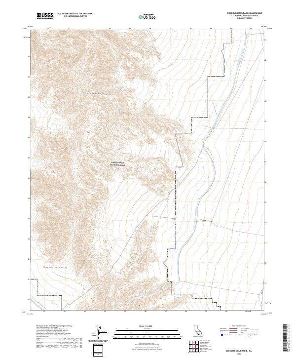Coxcomb Mountains 2021 topographic map thumbnail