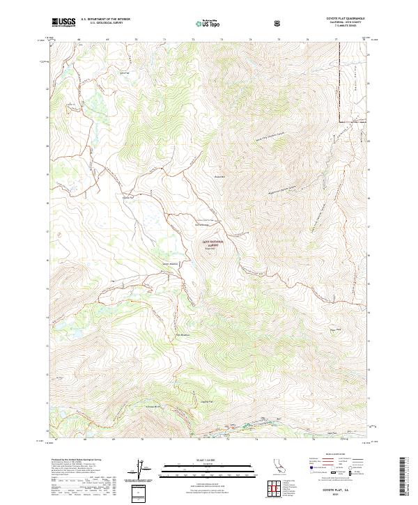 Coyote Flat 2021 topographic map thumbnail