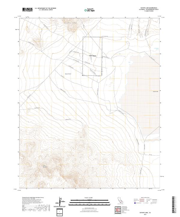 Coyote Lake topographic map thumbnail
