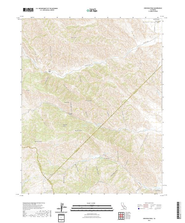 Crevison Peak topographic map thumbnail