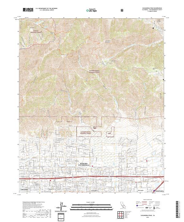 Cucamonga Peak topographic map thumbnail