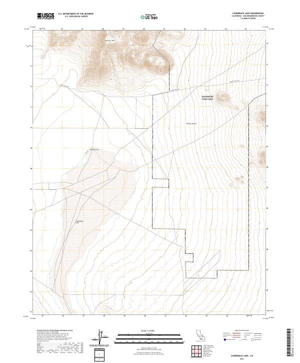 Cuddeback Lake 2021 topographic map thumbnail
