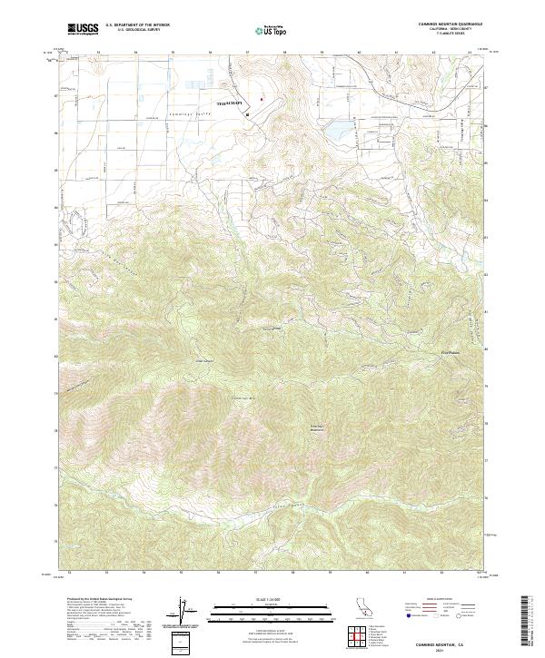 Cummings Mountain topographic map thumbnail