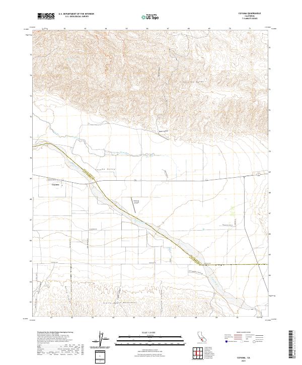Cuyama 2021 topographic map thumbnail