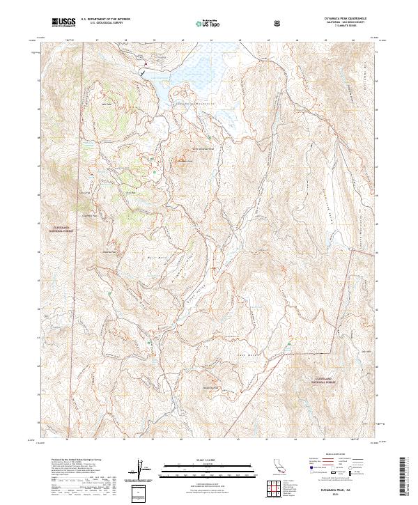 Cuyamaca Peak topographic map thumbnail