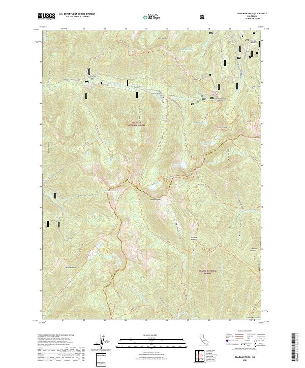 Deadman Peak 2021 topographic map thumbnail