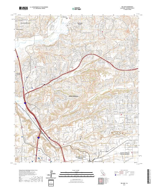Del Mar topographic map thumbnail