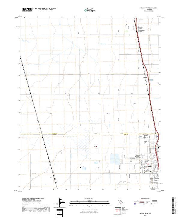 Delano West 2021 topographic map thumbnail
