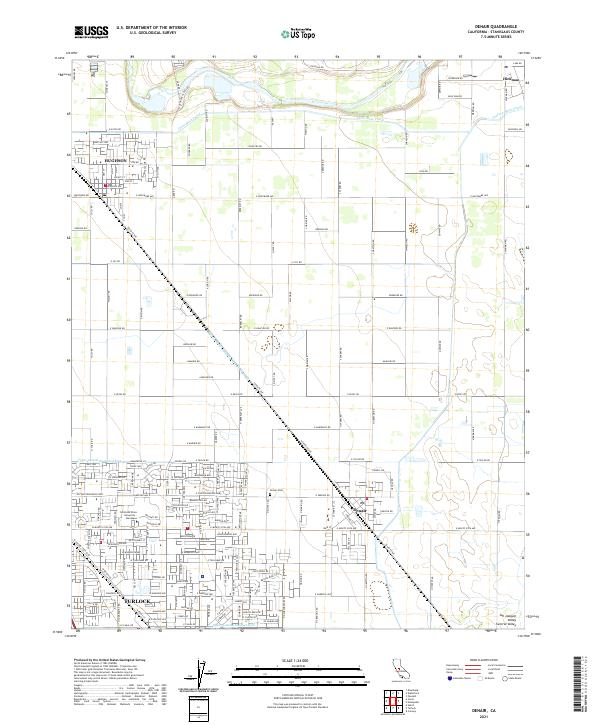 Denair topographic map thumbnail