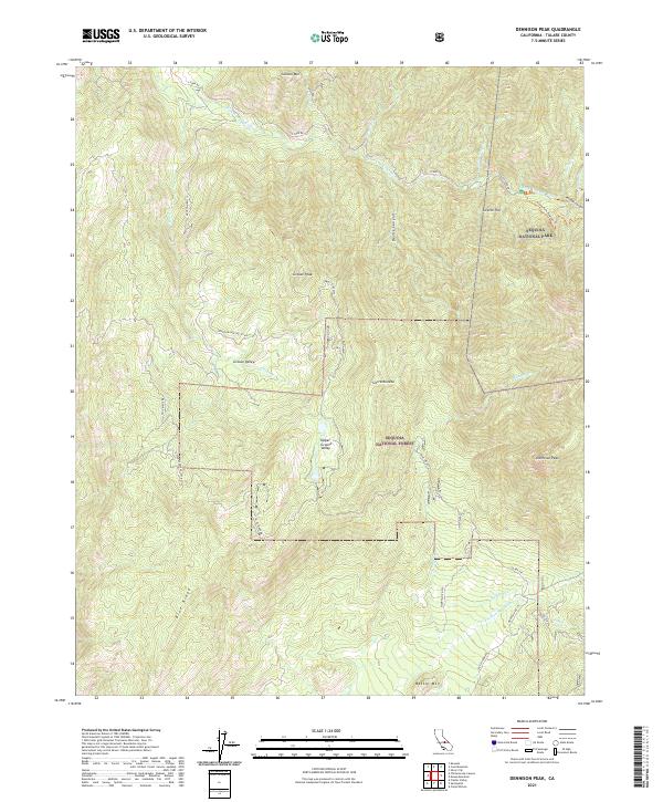 Dennison Peak 2021 topographic map thumbnail