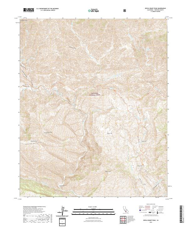 Devils Heart Peak 2021 topographic map thumbnail