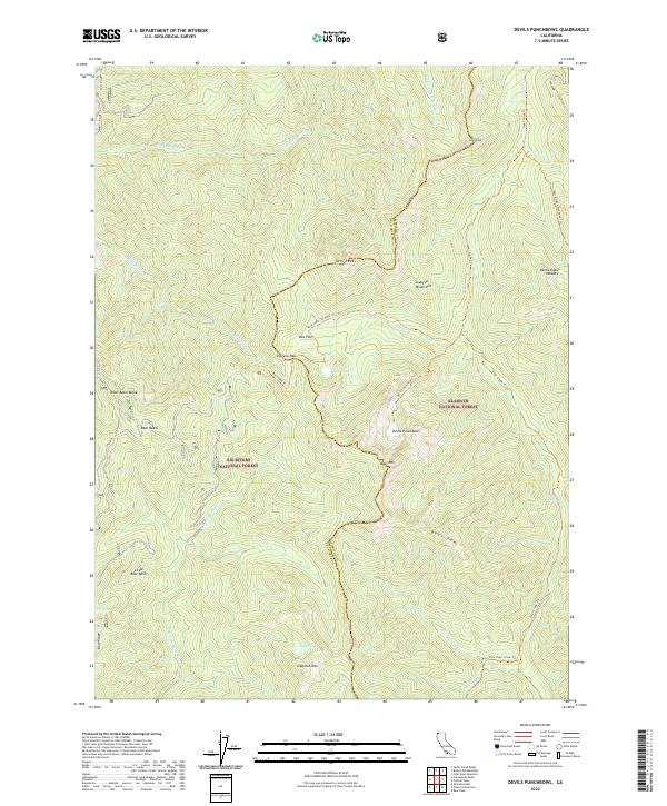 Devils Punchbowl 2022 topographic map thumbnail