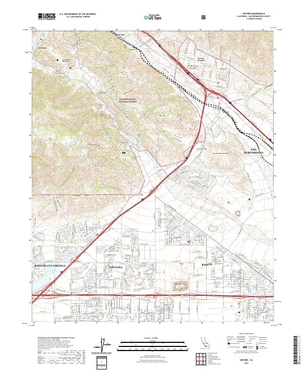 Devore 2021 topographic map thumbnail