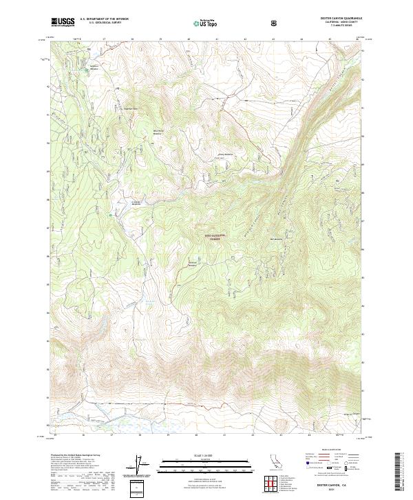 Dexter Canyon 2021 topographic map thumbnail