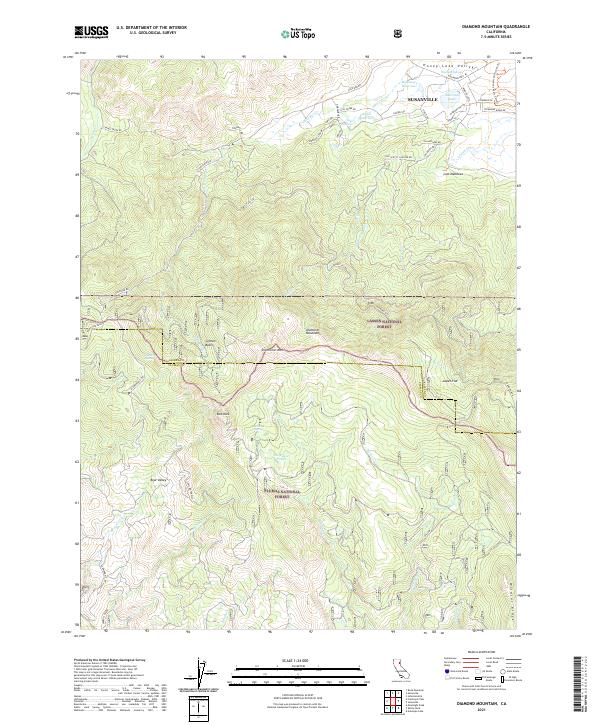 Diamond Mountain 2021 topographic map thumbnail