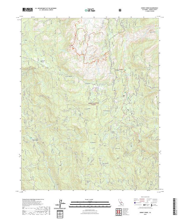 Dinkey Creek topographic map thumbnail