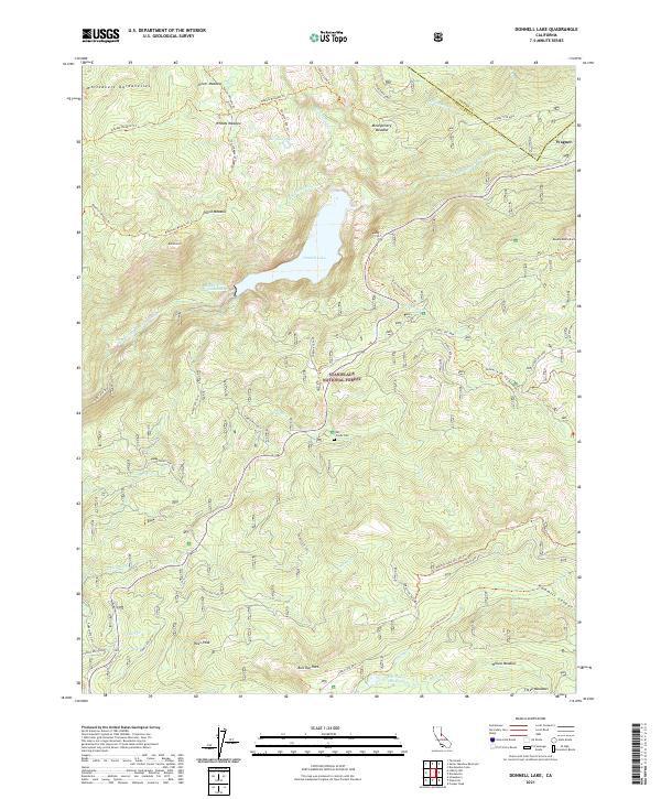 Donnell Lake topographic map thumbnail