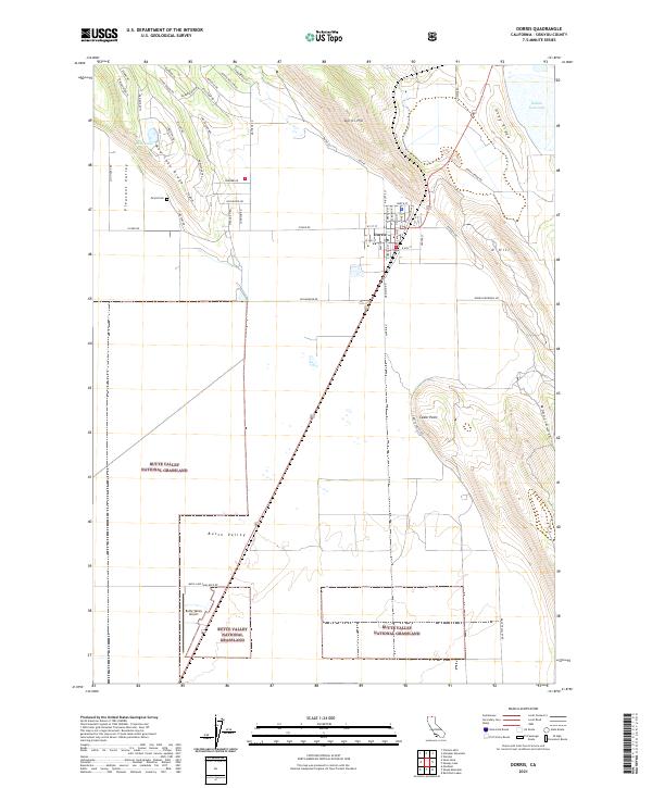Dorris 2021 topographic map thumbnail