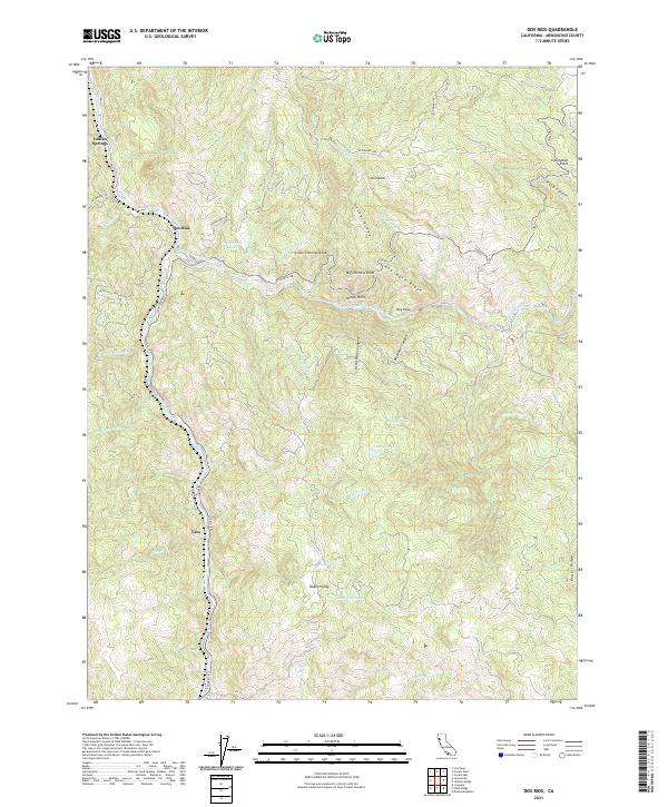 Dos Rios topographic map thumbnail