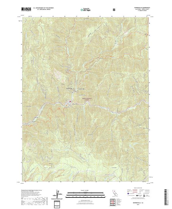 Downieville 2021 topographic map thumbnail