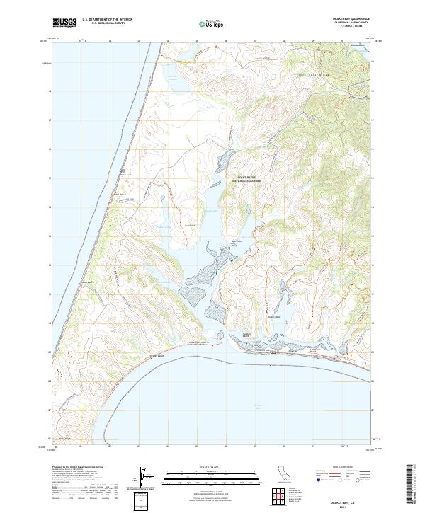Drakes Bay topographic map thumbnail