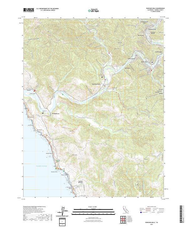Duncans Mills topographic map thumbnail