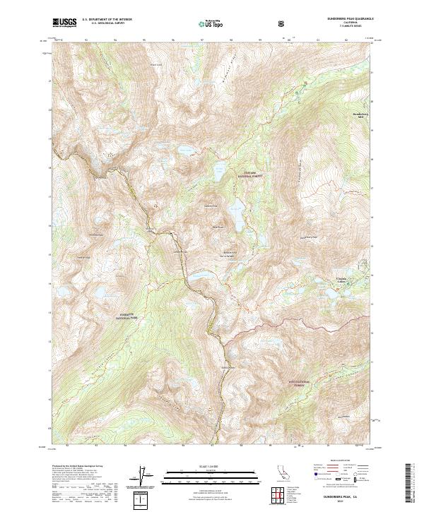 Dunderberg Peak topographic map thumbnail