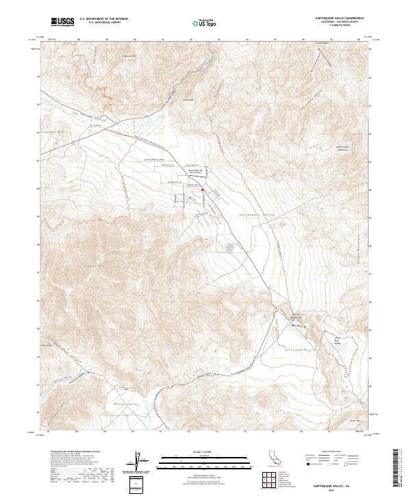 Earthquake Valley topographic map thumbnail