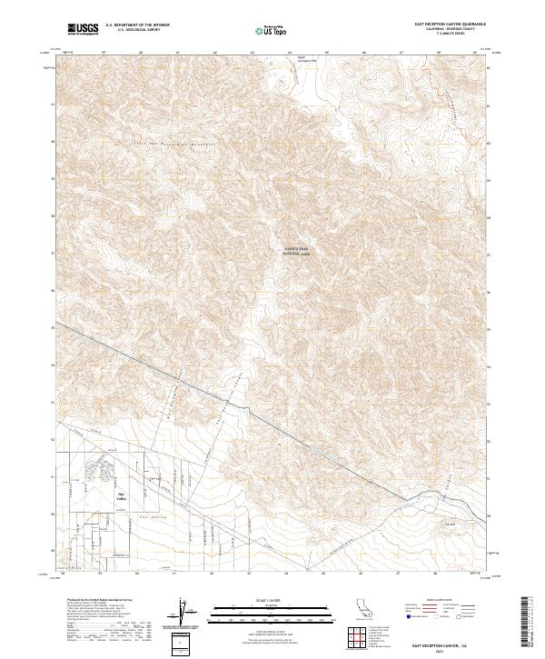 East Deception Canyon topographic map thumbnail