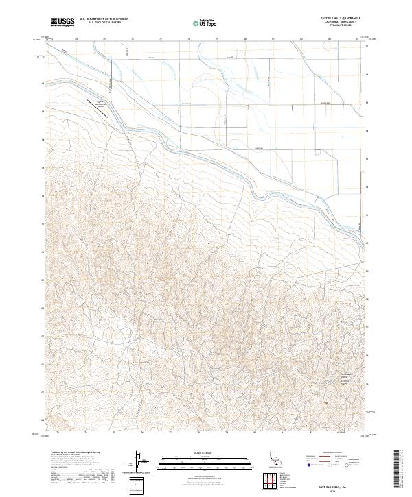 East Elk Hills topographic map thumbnail