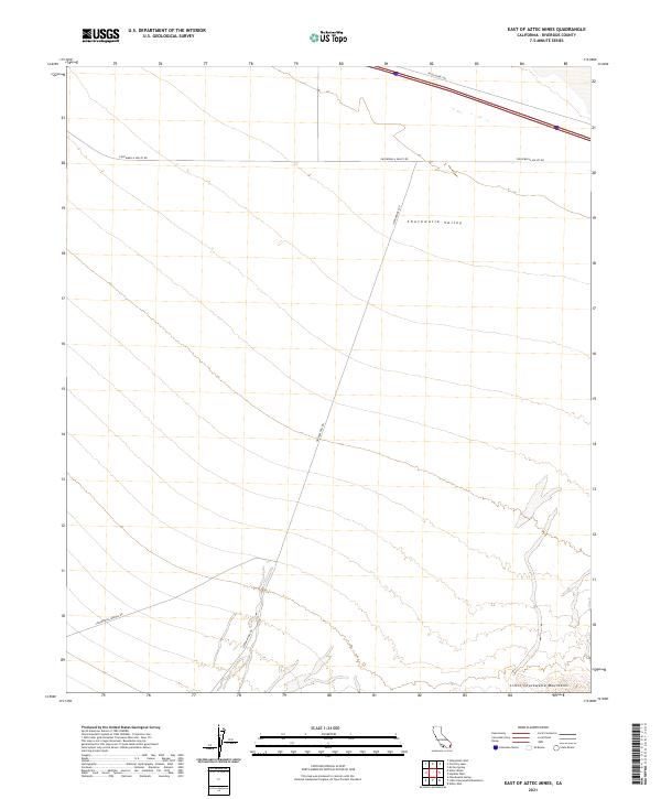 East of Aztec Mines topographic map thumbnail