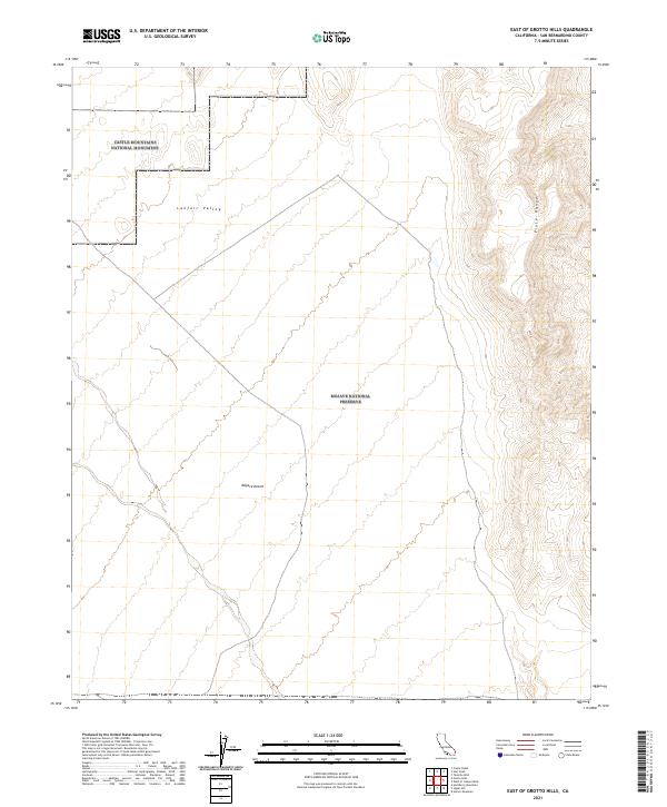 East of Grotto Hills topographic map thumbnail