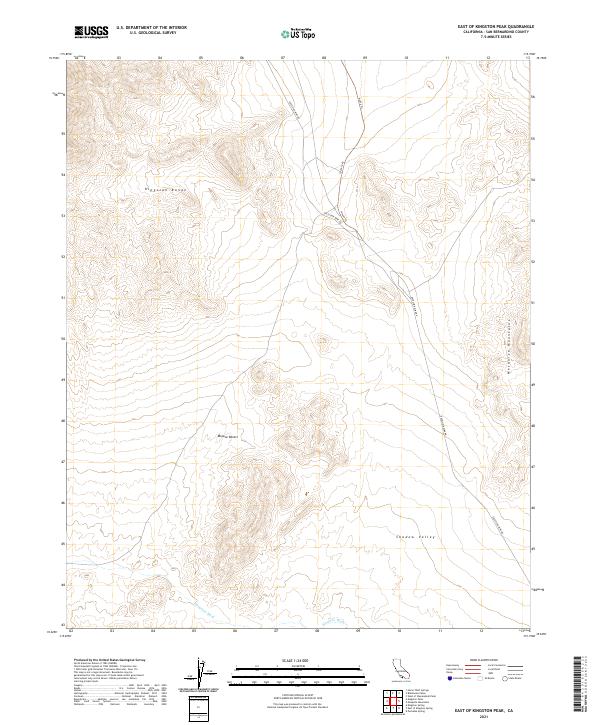 East of Kingston Peak topographic map thumbnail