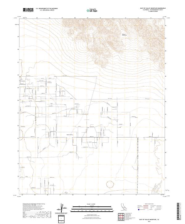 East of Valley Mountain topographic map thumbnail