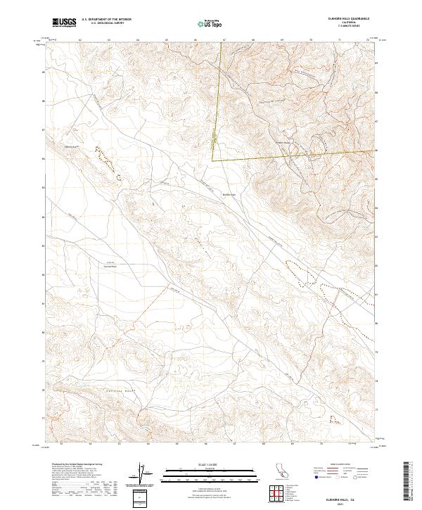Elkhorn Hills topographic map thumbnail