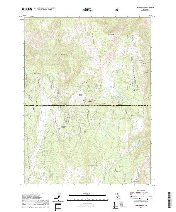 Emerson Peak topographic map thumbnail