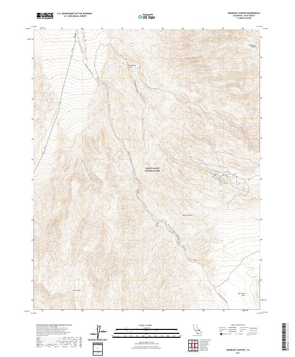 Emigrant Canyon topographic map thumbnail