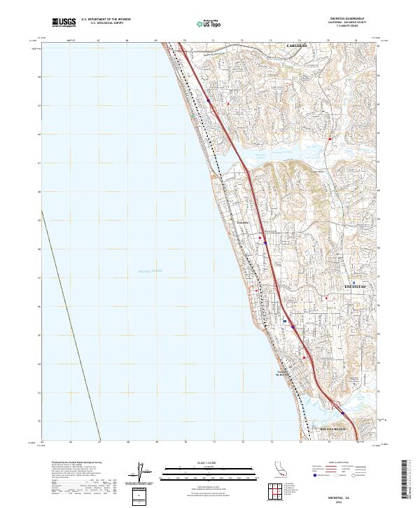 Encinitas 2022 topographic map thumbnail