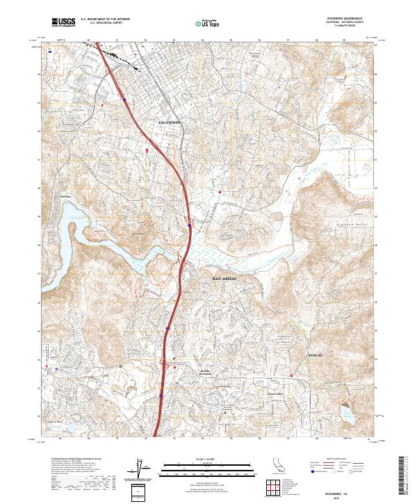 Escondido topographic map thumbnail