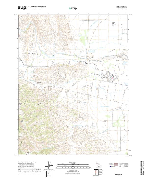 Esparto 2021 topographic map thumbnail