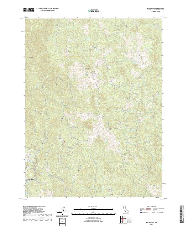 Ettersburg 2021 topographic map thumbnail