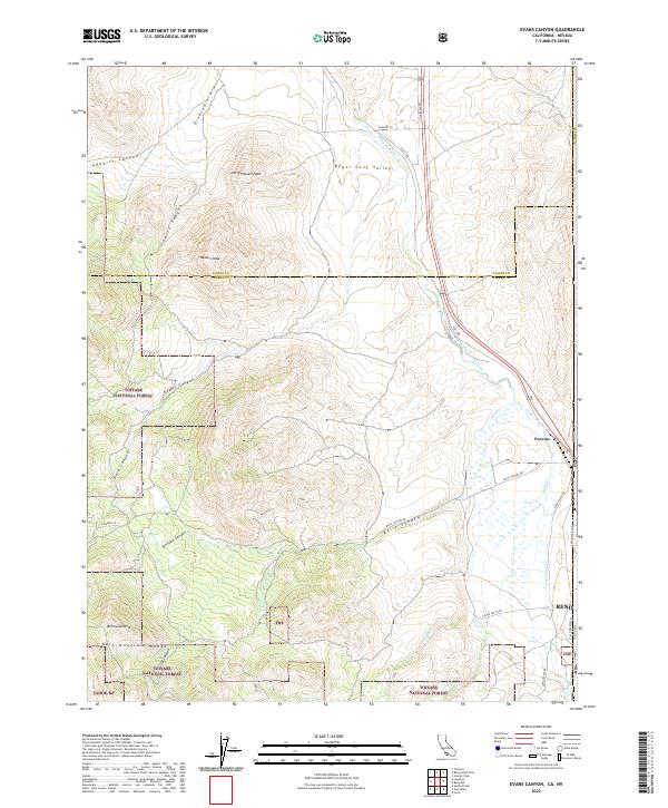 Evans Canyon 2022 topographic map thumbnail