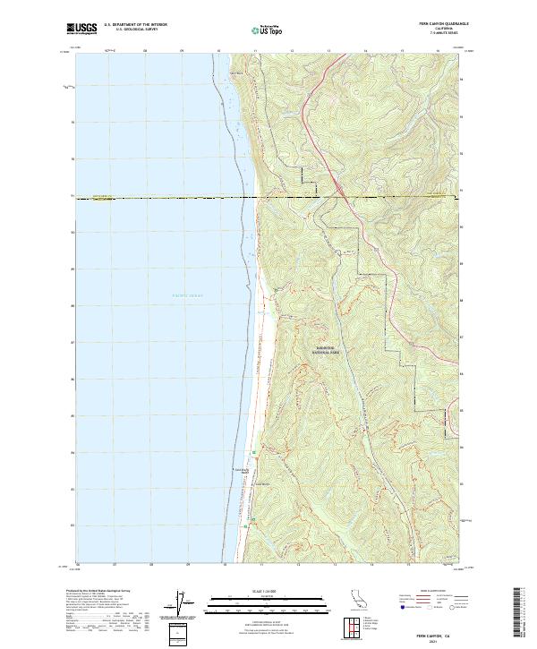 Fern Canyon topographic map thumbnail